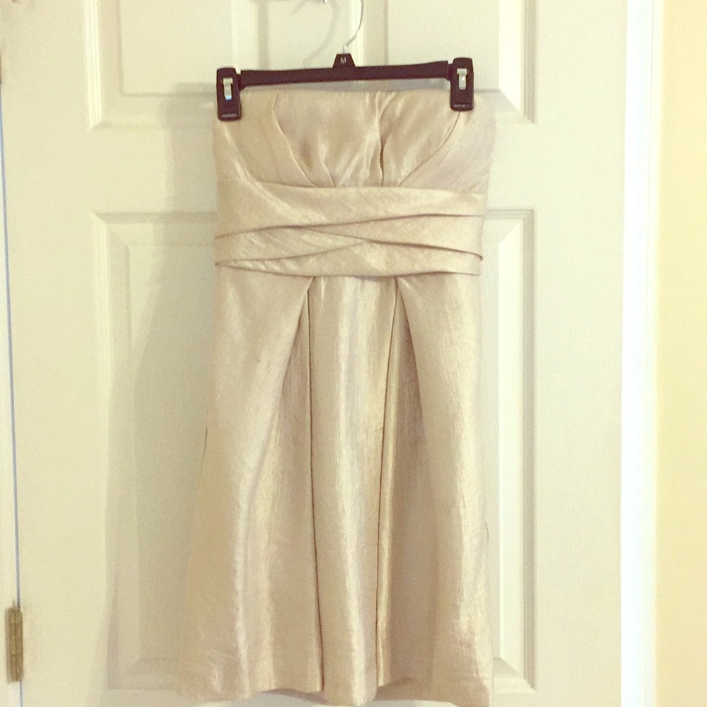 Champagne strapless dress